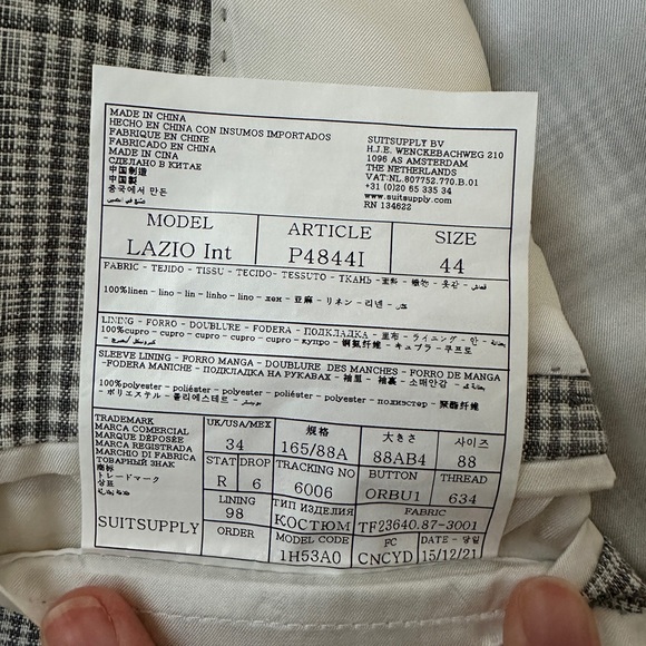 Pure Line Checked Grey Lazio Suit | Suit Supply - Picture 13 of 13